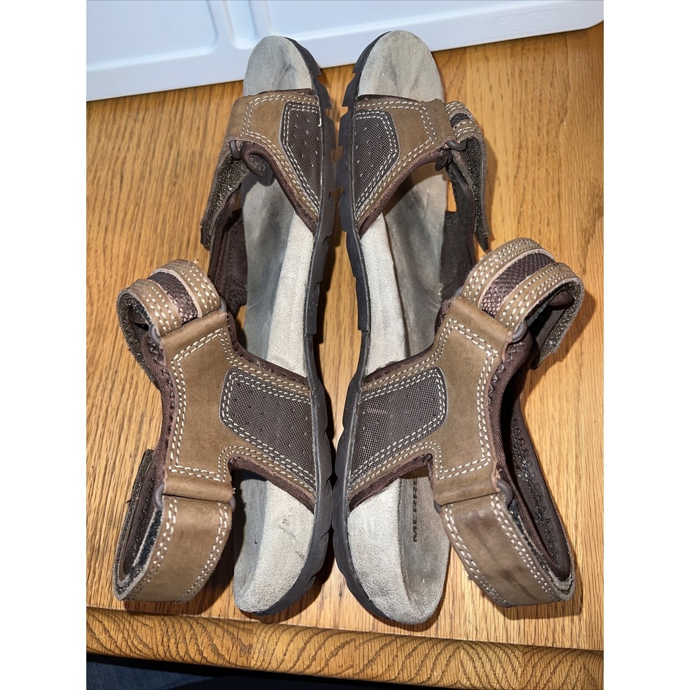 MERRELL Men's Dark Earth Sandspur Oak Sport Leather Comfort Sandals Size 14 - Picture 6 of 7